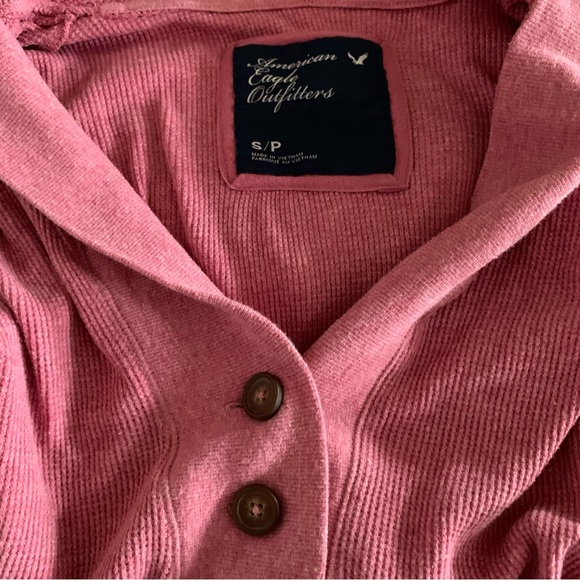 AMERICAN EAGLE Pink Knit Sweater Hoodie/Sweatshirt-Size Small - Picture 4 of 11
